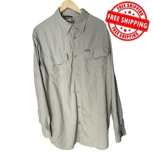 Columbia Titanium Mens Long Sleeve Shirt Omni Dry Stone Beige 1X Big FREE SHIP
